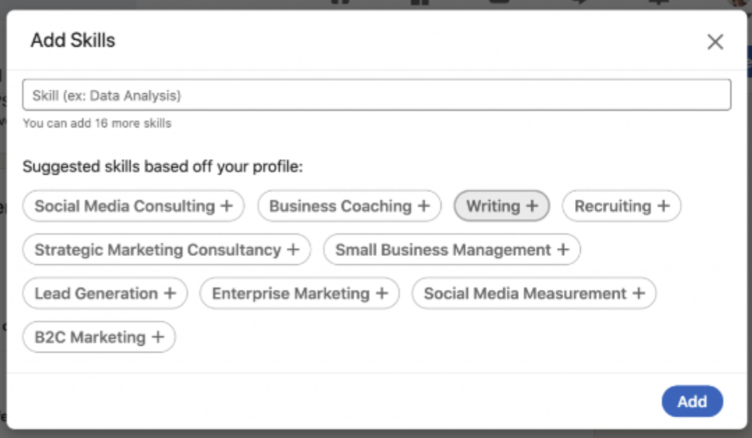 Add Job Skills to LinkedIn Profile

